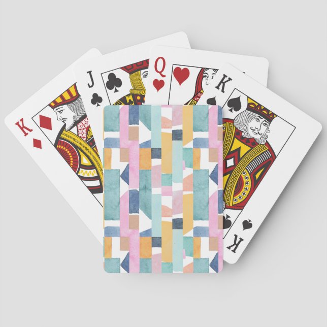 Abstract Watercolor Shape Pattern Spielkarten (Rückseite)