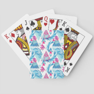 Abstract Watercolor Tropical Leaf Pattern Spielkarten