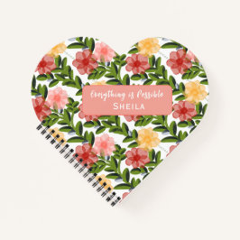 Abstract Watercolour Florals Notebook Clear Notizbuch