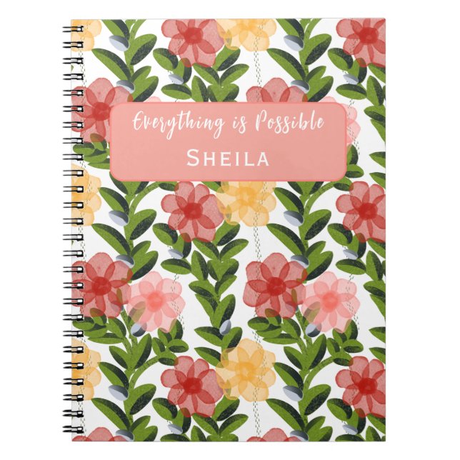 Abstract Watercolour Florals Notebook Notizblock (Vorderseite)