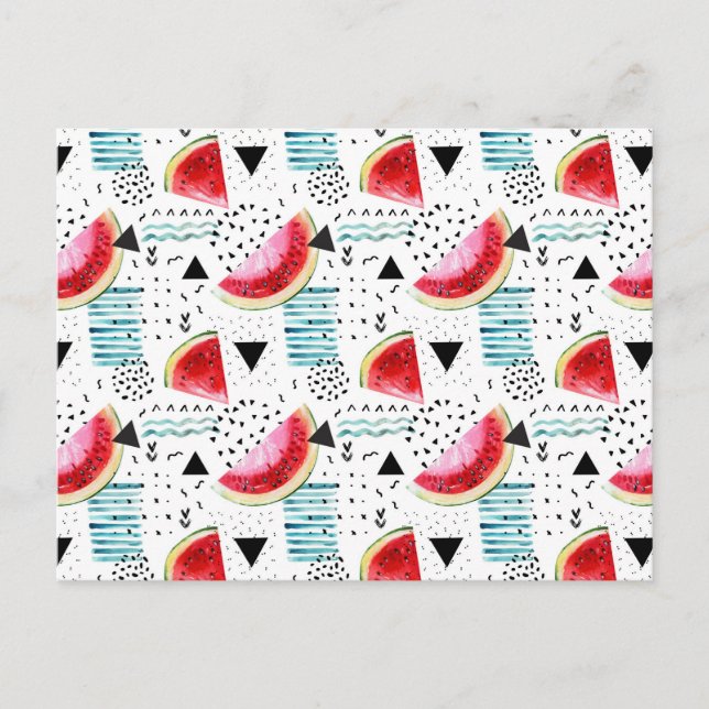 Abstract Watermelon Pattern Postkarte (Vorderseite)