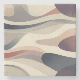 Abstract Waves Stone Coaster Steinuntersetzer