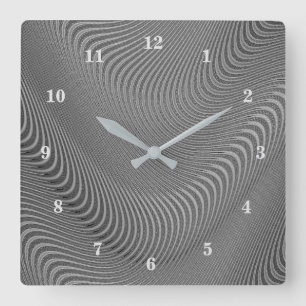 Abstract Wavy Striped Pattern Lines 3 Quadratische Wanduhr