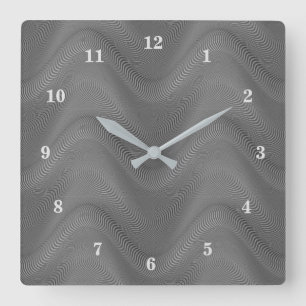 Abstract Wavy Striped Pattern Lines 8 Quadratische Wanduhr