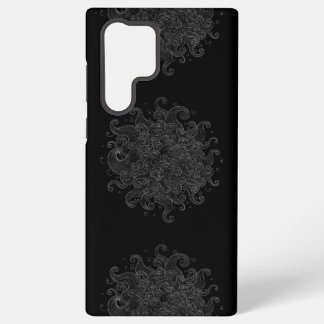 Abstract White Outline Waves Seamless Phone Case Samsung Galaxy Hülle