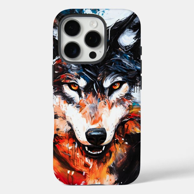Abstract Wild Spirit Wolf Case-Mate iPhone Hülle (Rückseite)