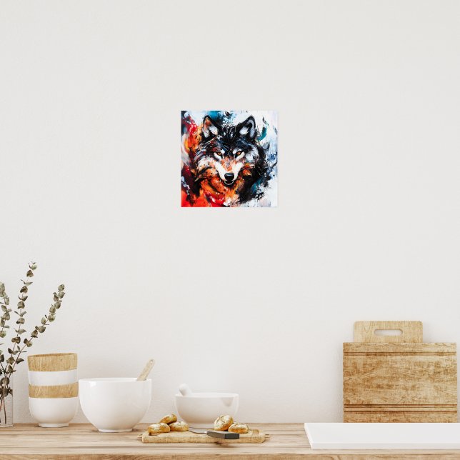 Abstract Wild Spirit Wolf Poster (Küche)