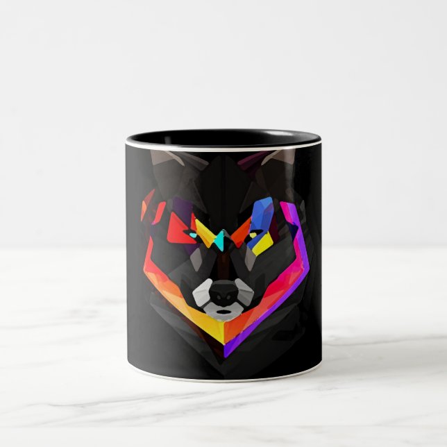Abstract wolf iphone zweifarbige tasse (Mittel)