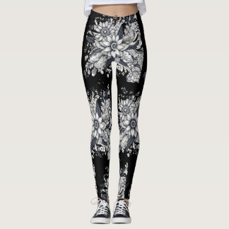 abstract women face leggings