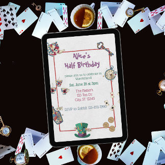 Abstract Wonderland Birthday Invitation Einladung