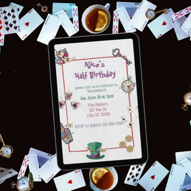 Abstract Wonderland Birthday Invitation Einladung (Von Creator hochgeladen)