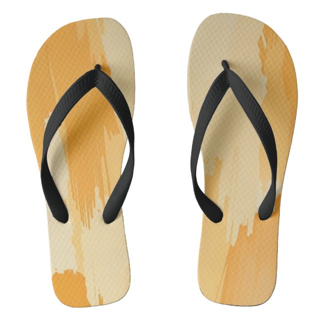 Abstract Yellow and Cream Paint Strokes  Flip Flops (Fußbett)