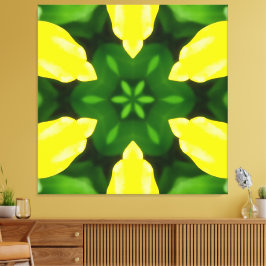 ABSTRACT YELLOW AND GREEN DRAWING. SAMER BRASIL. 3 LEINWANDDRUCK