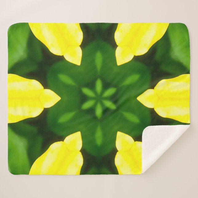 ABSTRACT YELLOW AND GREEN DRAWING. SAMER BRASIL. 3 SHERPADECKE (Vorderseite (Horizontal))