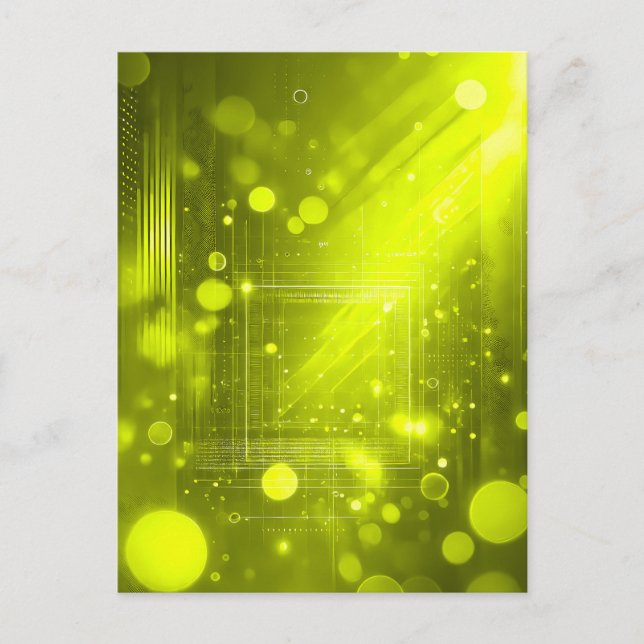 Abstract yellow lights and shapes postkarte (Vorderseite)