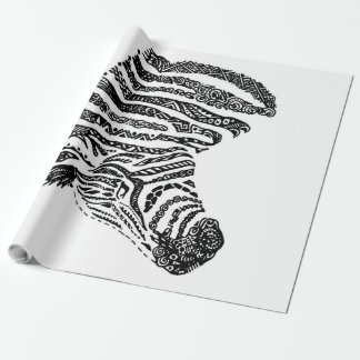 Abstract Zebra Canvas Black White Geschenkpapier