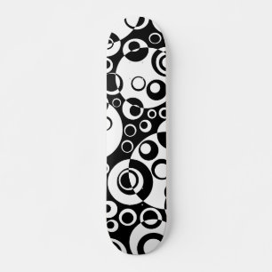 Abstracte Blasen 02 - S/W - Retro Skateboard