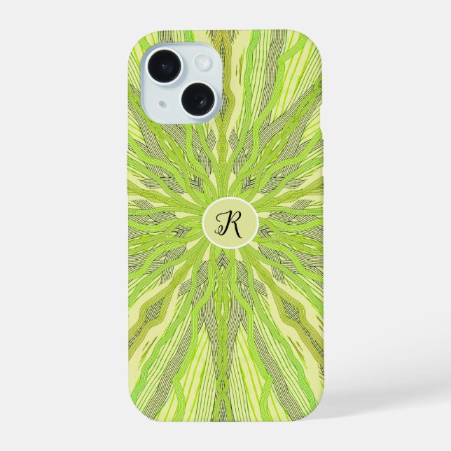 Abstracted green Case-Mate iPhone Case 15 Hülle (Rückseite)