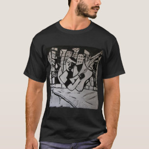 ABSTRACTER GITARRENSPIELER SCHWARZ WEISS T-Shirt