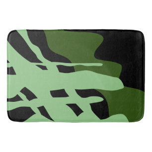 Abstractrana Bold grün und schwarz Badematte