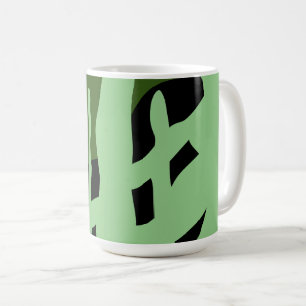 Abstractrana Bold Grün und Schwarz Kaffeetasse