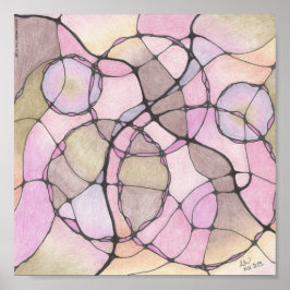 Abstrakt1 doodle print 8x8in. poster