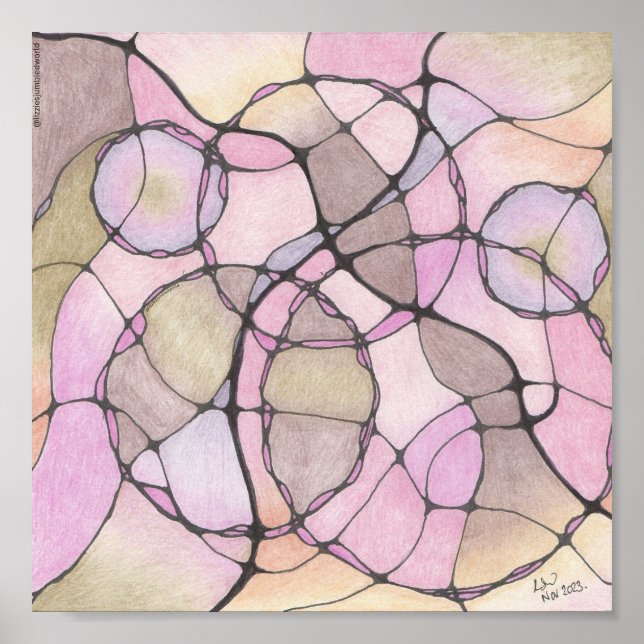 Abstrakt1 doodle print 8x8in. poster (Vorne)