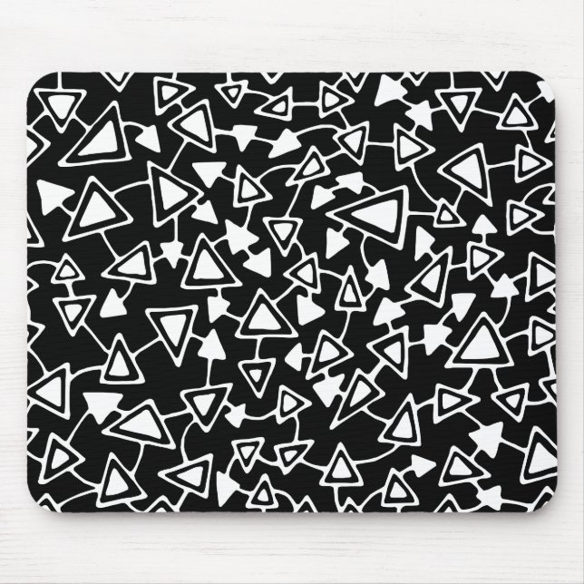 Abstrakt 021112 - Weiß auf Schwarz Mousepad (Vorne)