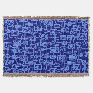 Abstrakt 041113 - Baby Blue on Deep Navy Decke