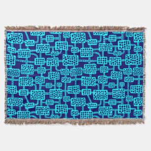 Abstrakt 041113 - Cyan on Deep Navy Decke