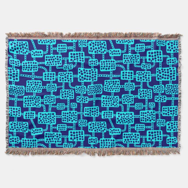 Abstrakt 041113 - Cyan on Deep Navy Decke (Vorderseite)