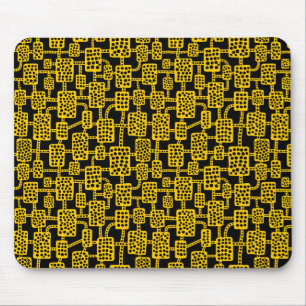 Abstrakt 041113 - Gelb auf Schwarz Mousepad