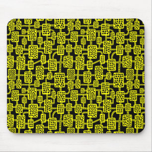 Abstrakt 041113 - Gelb auf Schwarz Mousepad