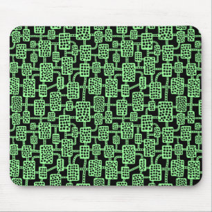 Abstrakt 041113 - Minze Grün auf Schwarz Mousepad