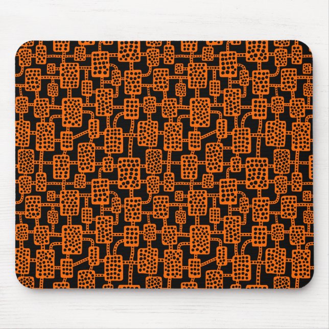 Abstrakt 041113 - Orange auf Schwarz Mousepad (Vorne)