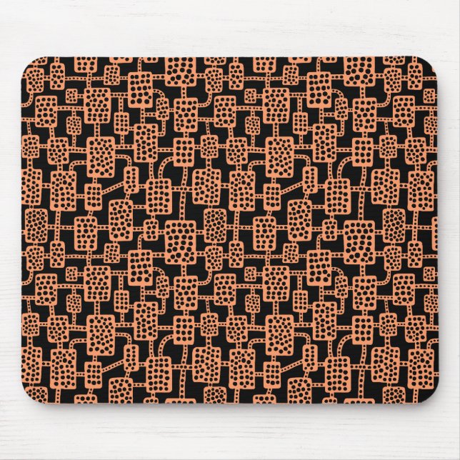 Abstrakt 041113 - Peach on Black Mousepad (Vorne)
