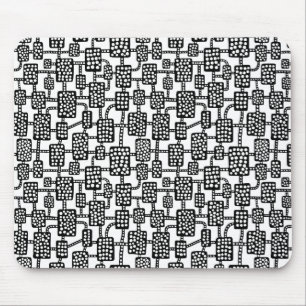 Abstrakt 041113 - Schwarz auf Weiß Mousepad