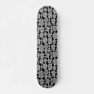 Abstrakt 041113 - Weiß auf Schwarz Skateboard