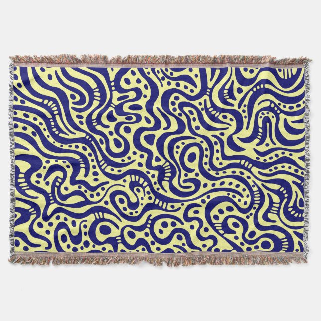 Abstrakt 041211 - Deep Navy Blue on Light Yellow Decke (Vorderseite)