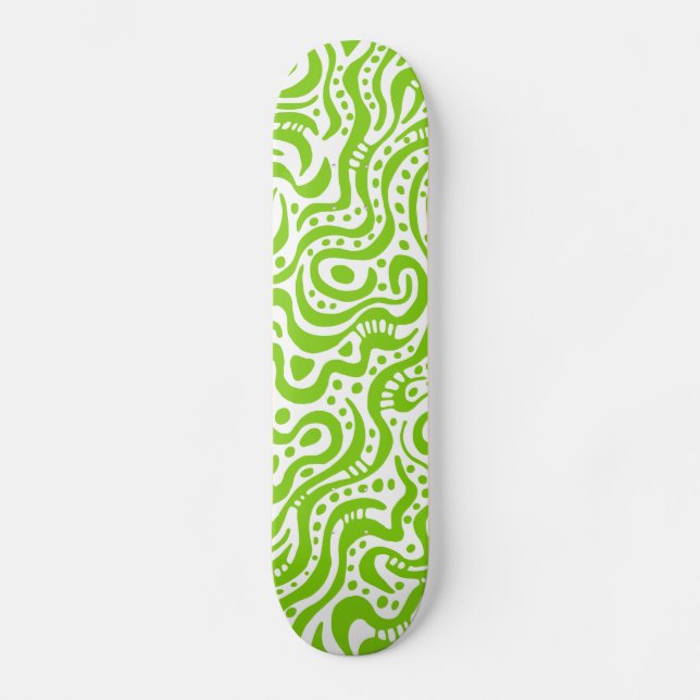 Abstrakt 041211v1 - Martian Green on White Skateboard (Vorderseite)