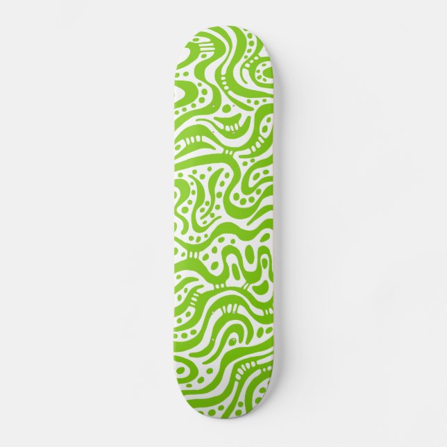 Abstrakt 041211v2 - Martian Green on White Skateboard (Vorderseite)
