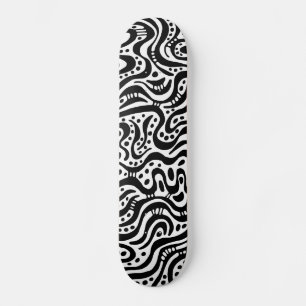 Abstrakt 041211v2 - Schwarz auf Weiß Skateboard