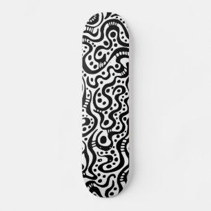 Abstrakt 041211v3 - Schwarz auf Weiß Skateboard