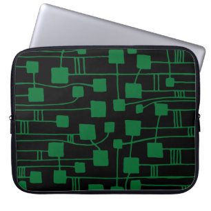 Abstrakt 111211 - Forest Green on Black Laptopschutzhülle