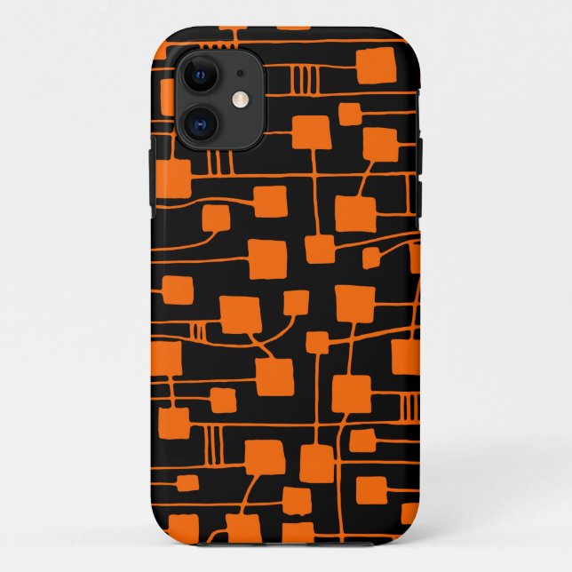 Abstrakt 111211 - Orange auf Schwarz Case-Mate iPhone Hülle (Rückseite)