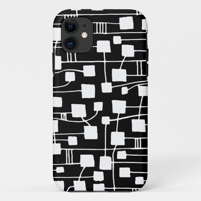 Abstrakt 111211 - Weiß auf Schwarz Case-Mate iPhone Hülle (Rückseite)