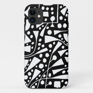 Abstrakt 12012 Weiß auf Schwarz iPhone 11 Hülle