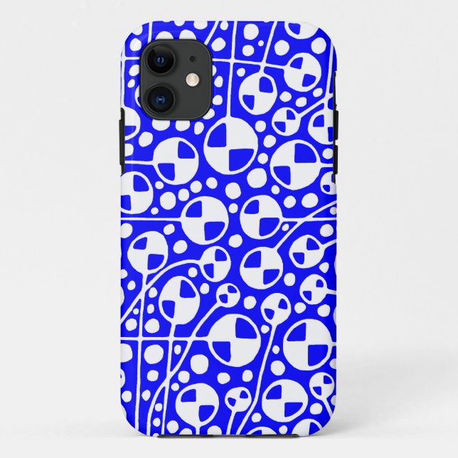 Abstrakt 130112 v5 Weiß auf Blau Case-Mate iPhone Hülle (Rückseite)
