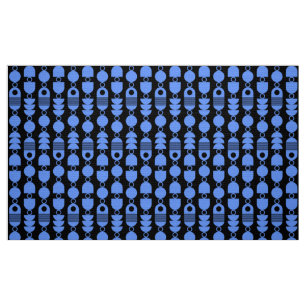 Abstrakt 140823 - Baby Blue on Black Stoff