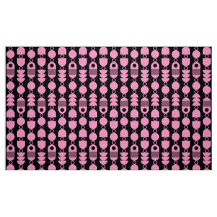 Abstrakt 140823 - Rosa auf Schwarz Stoff